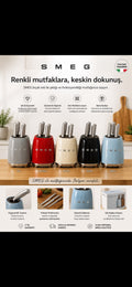 SMEG 50’s Style 6’lı Standlı Bıçak Seti
